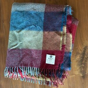 McNutt of Donegal / Merino & Alpaca Plaid Outdoor Indoor Wool Blanket Throw